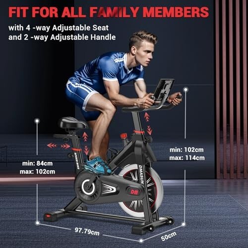 DMASUN Exercise Bike Professional with Large Tablet Holder & Comfortable .