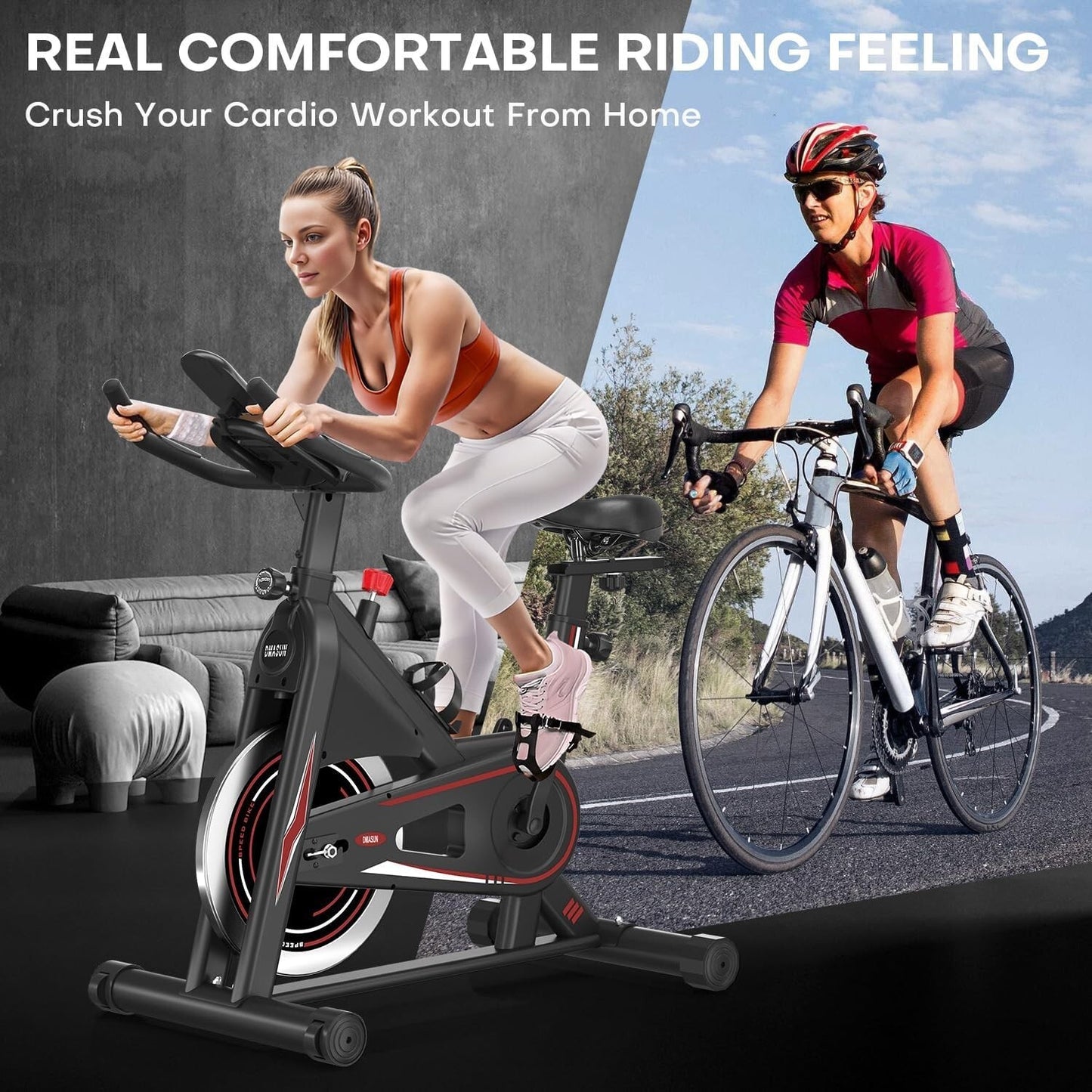 DMASUN Exercise Bike for Home Gym Use with LCD Display & Tablet Holder uk .