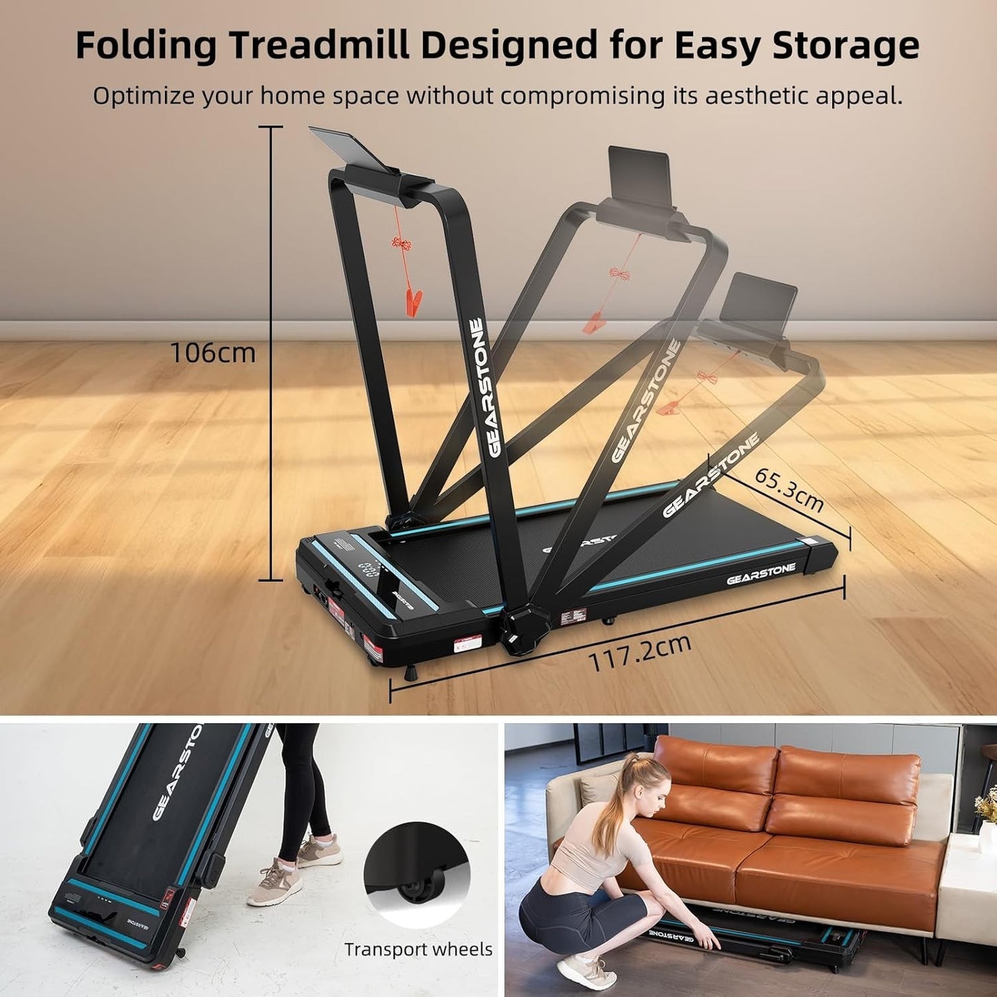 Premium Treadmill Electric Folding Running Machine Home Gym Fitness