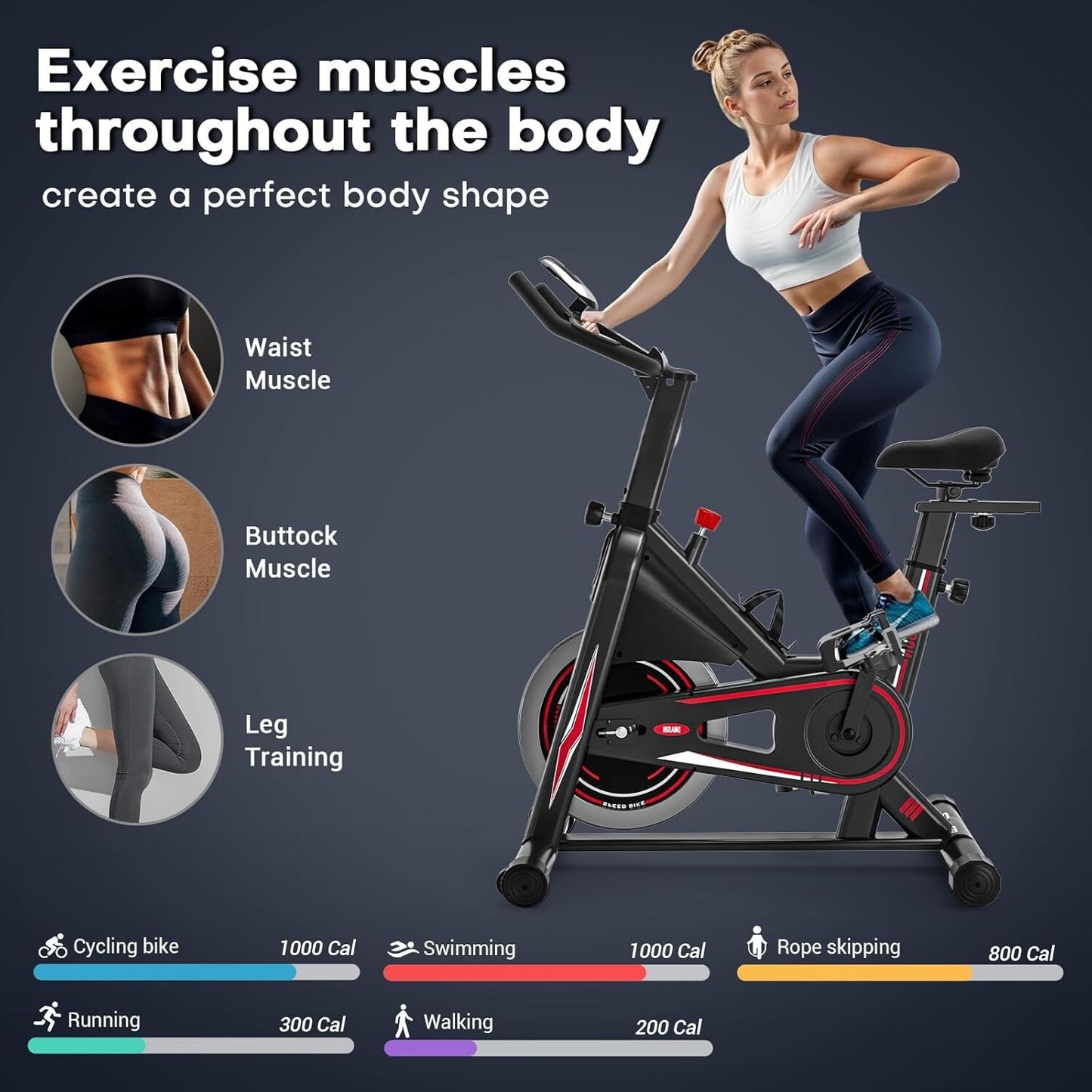 DMASUN Exercise Bike for Home Gym Use with LCD Display & Tablet Holder uk .