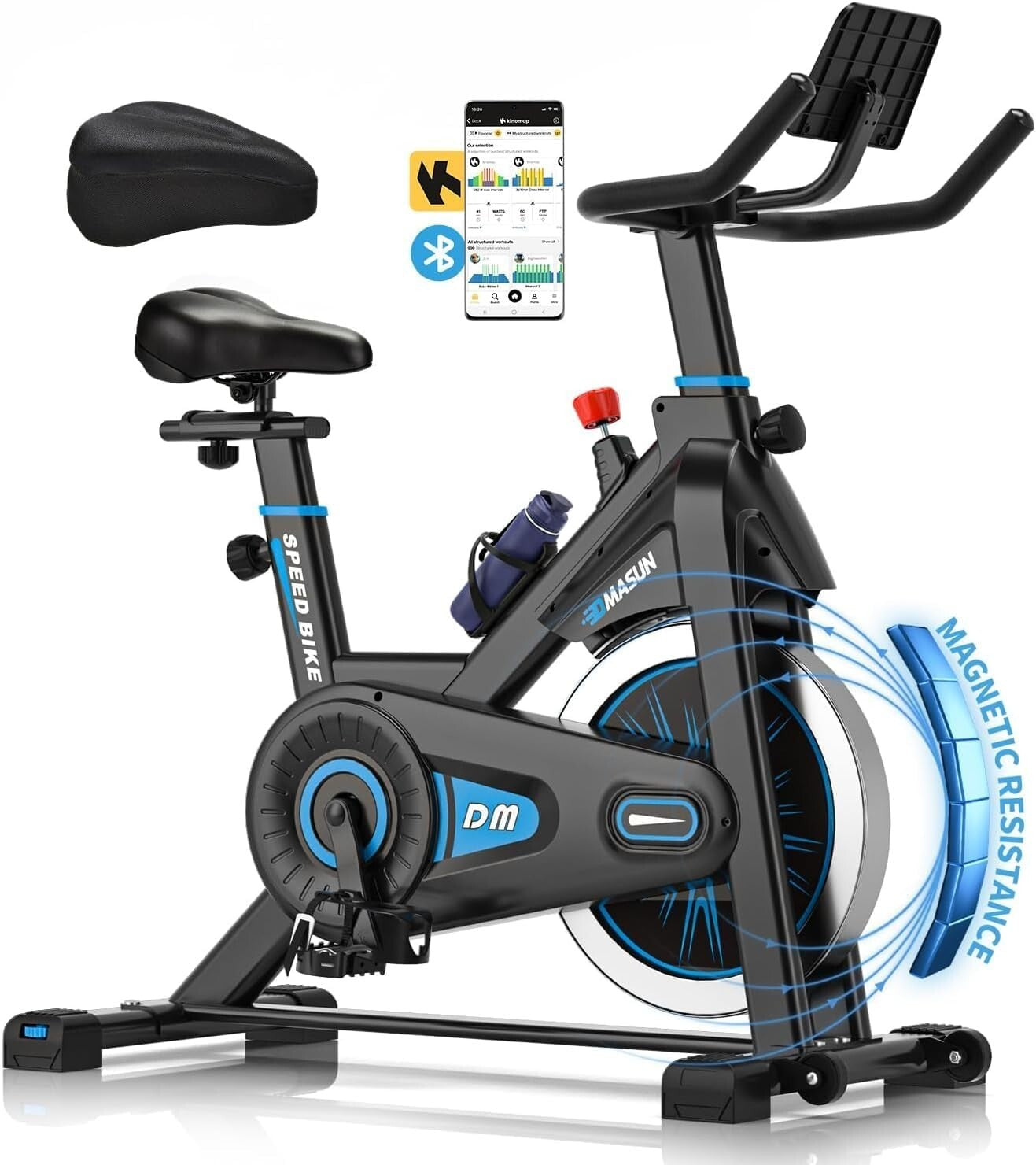DMASUN Exercise Bike Professional with Large Tablet Holder & Comfortable Seat,