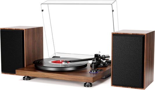 Bluetooth Record Player Wireless Turntable HiFi System Wooden Bluetooth uk